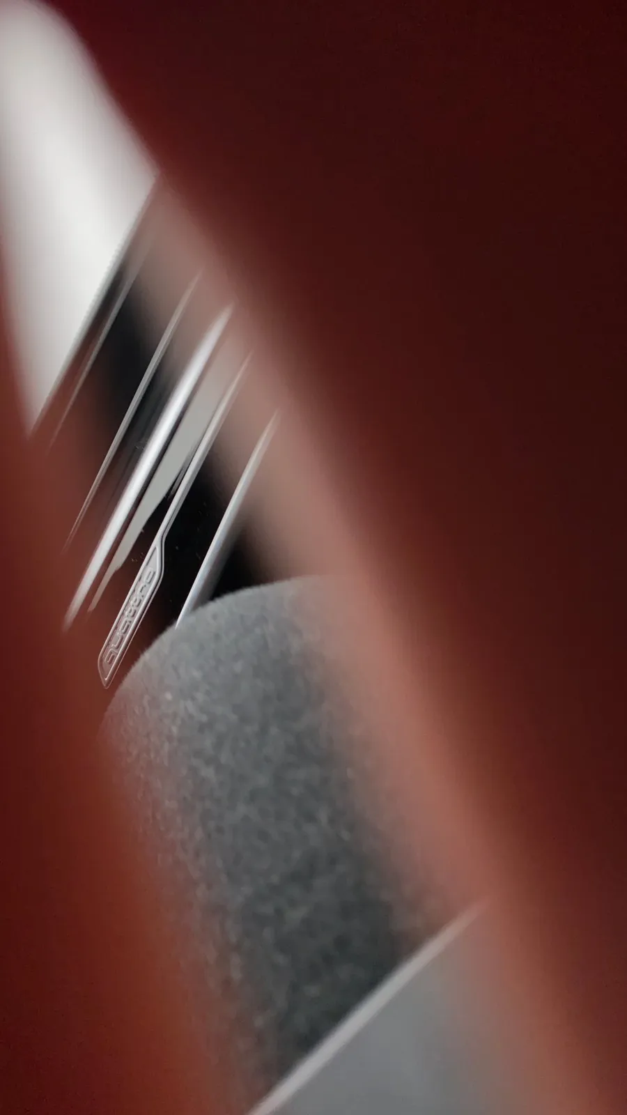 Smeared abstract of red and grey, an accidental painting