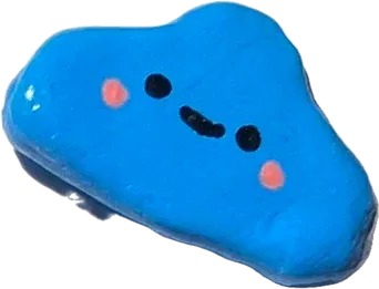 Smiling blue cloud magnet