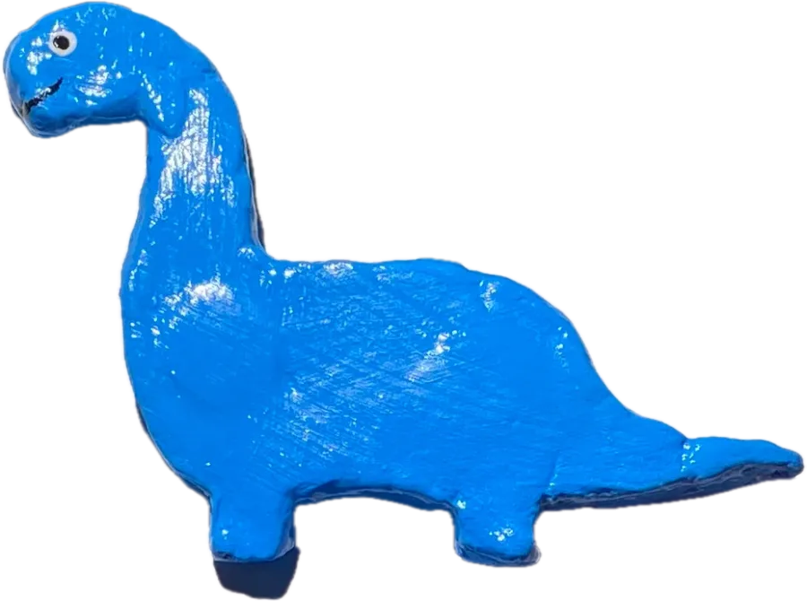 Blue clay dinosaur magnet
