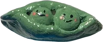Clay pea pod magnet