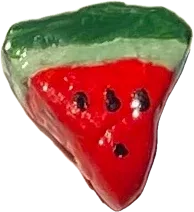 Clay watermelon slice magnet